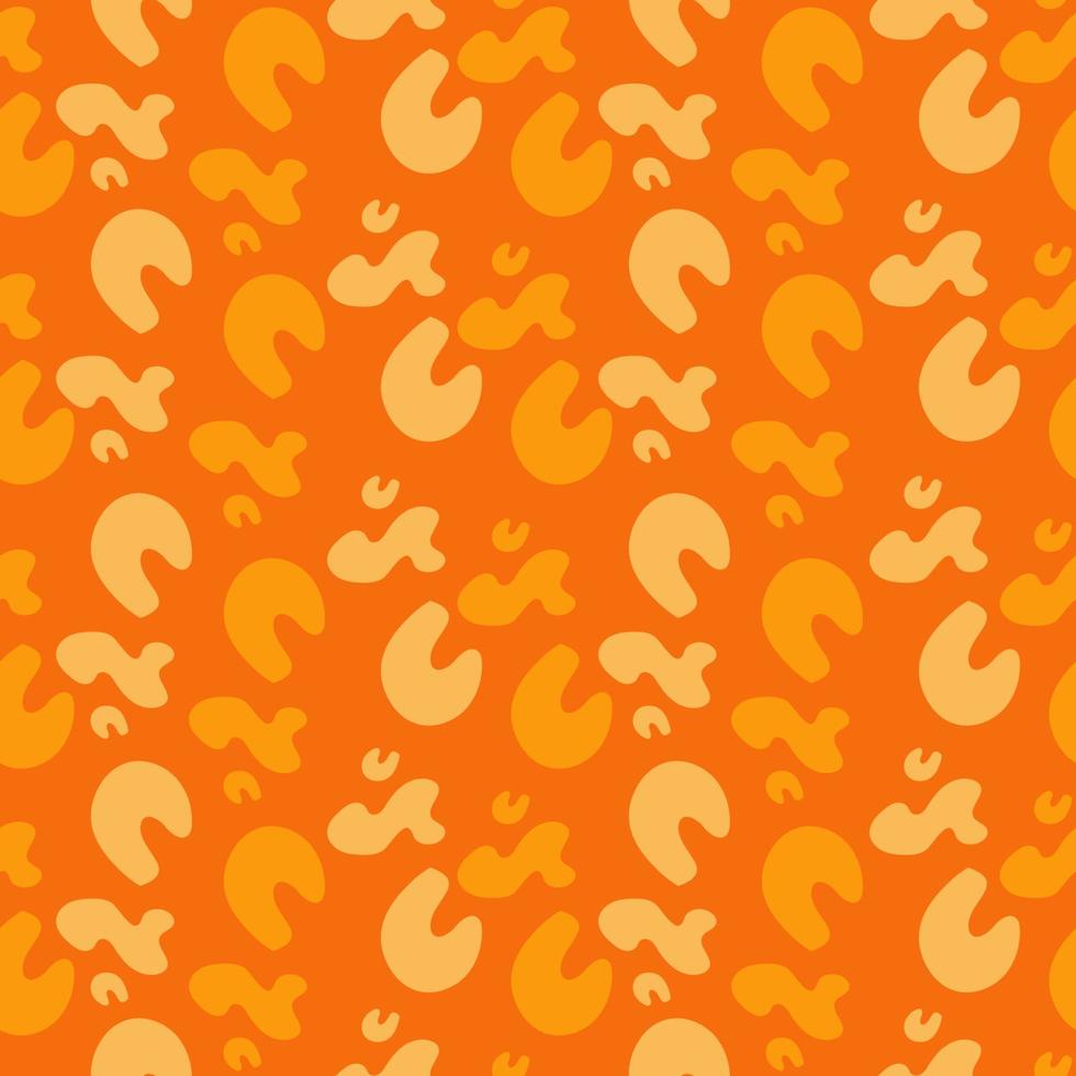 Abstract shapes seamless vector pattern in orange colours