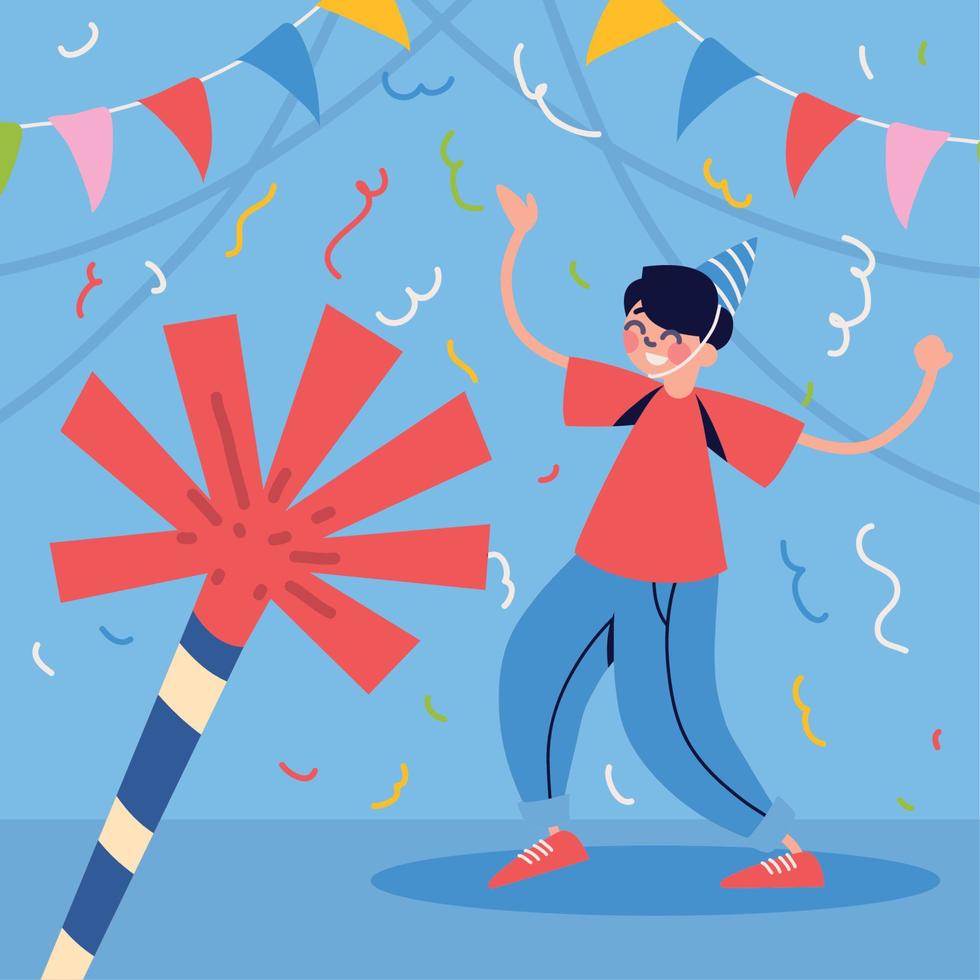 happy boy birthday party vector