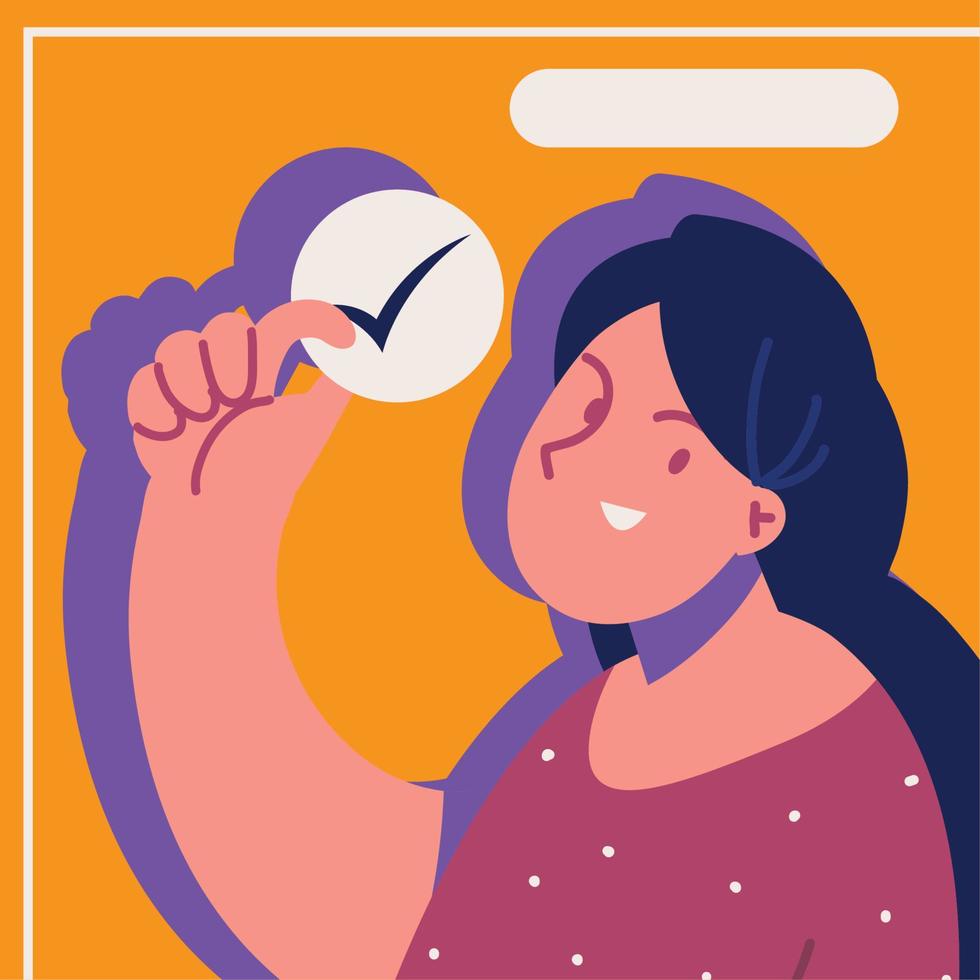 woman with approval sign vector