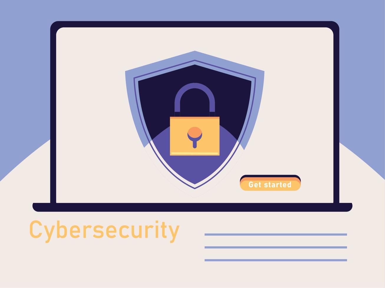 cybersecurity laptop digital vector