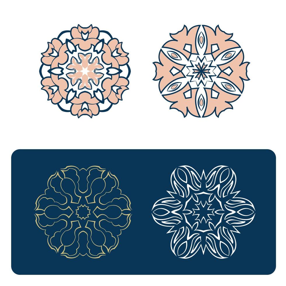 paquete de mandala vectorial, vector libre de flores ornamentales