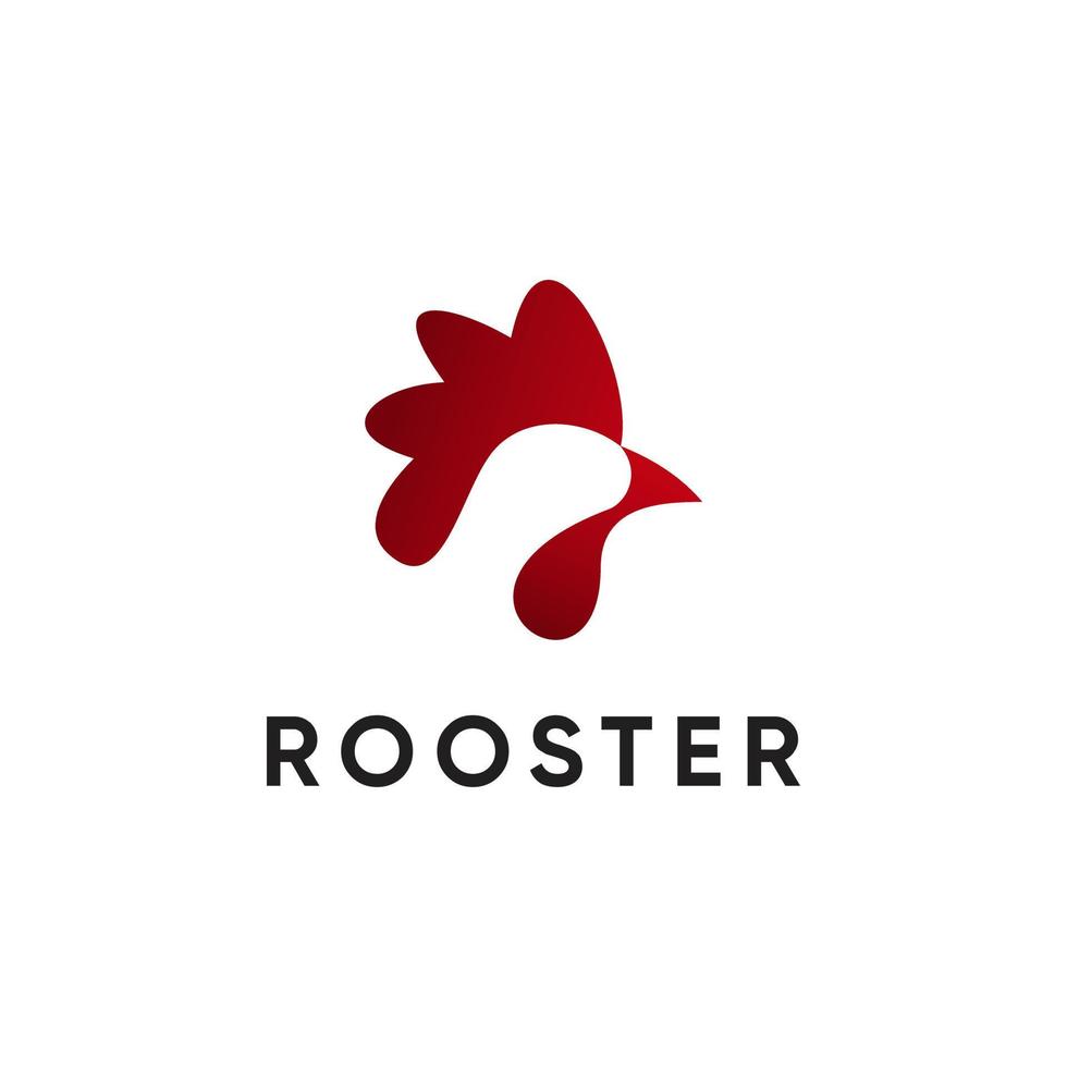 Elegant Rooster Head Logo vector