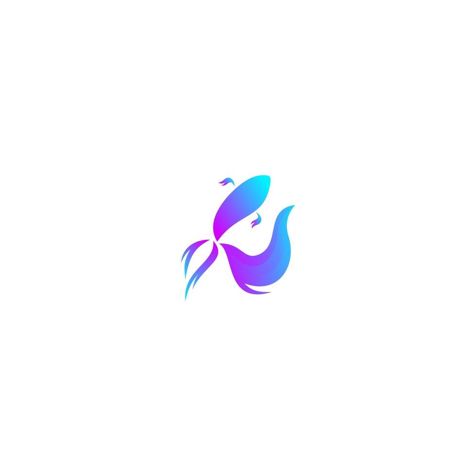 Full Color Betta Fish Logo Design vector