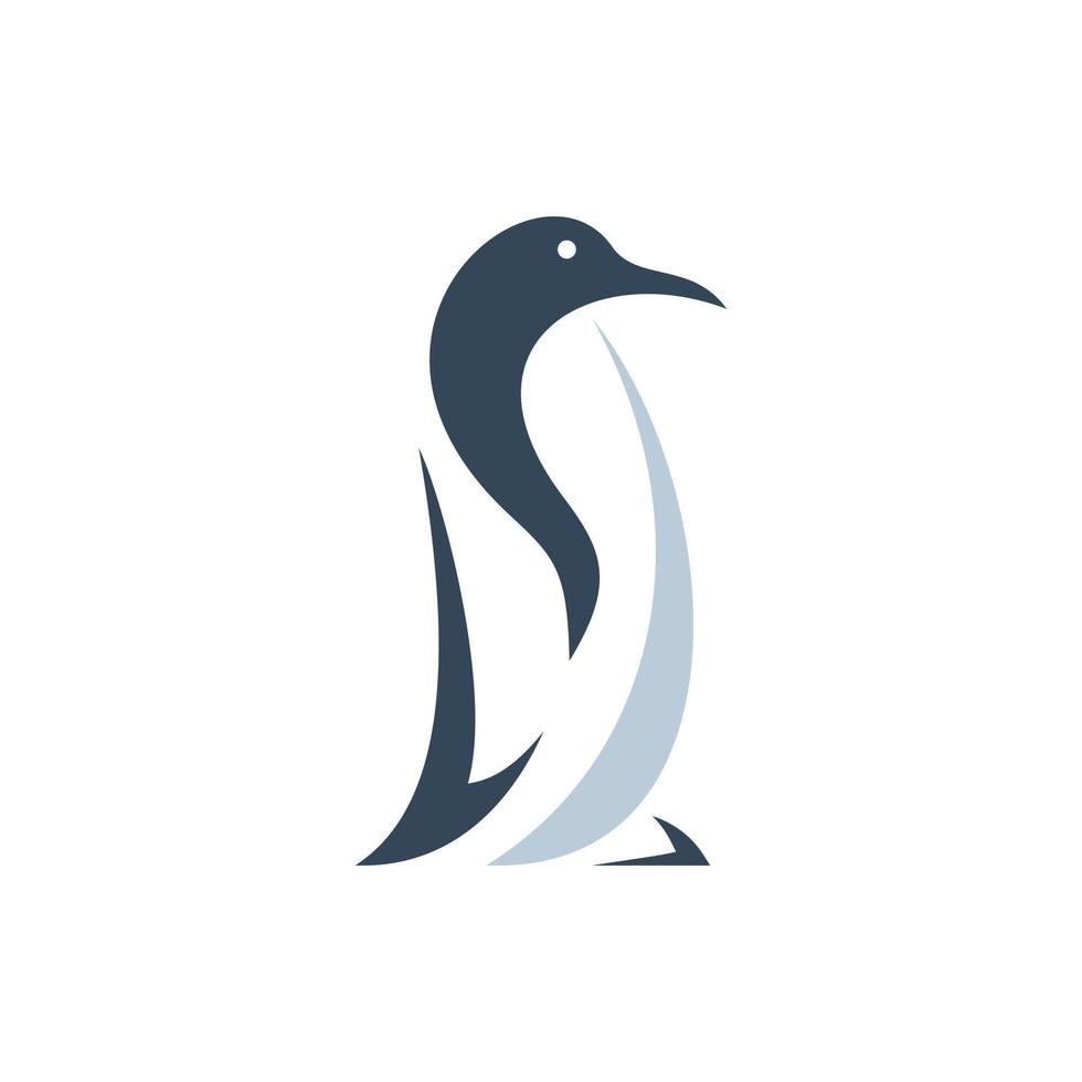 Modern Silhouette Penguin Shape Logo Illustration Design vector
