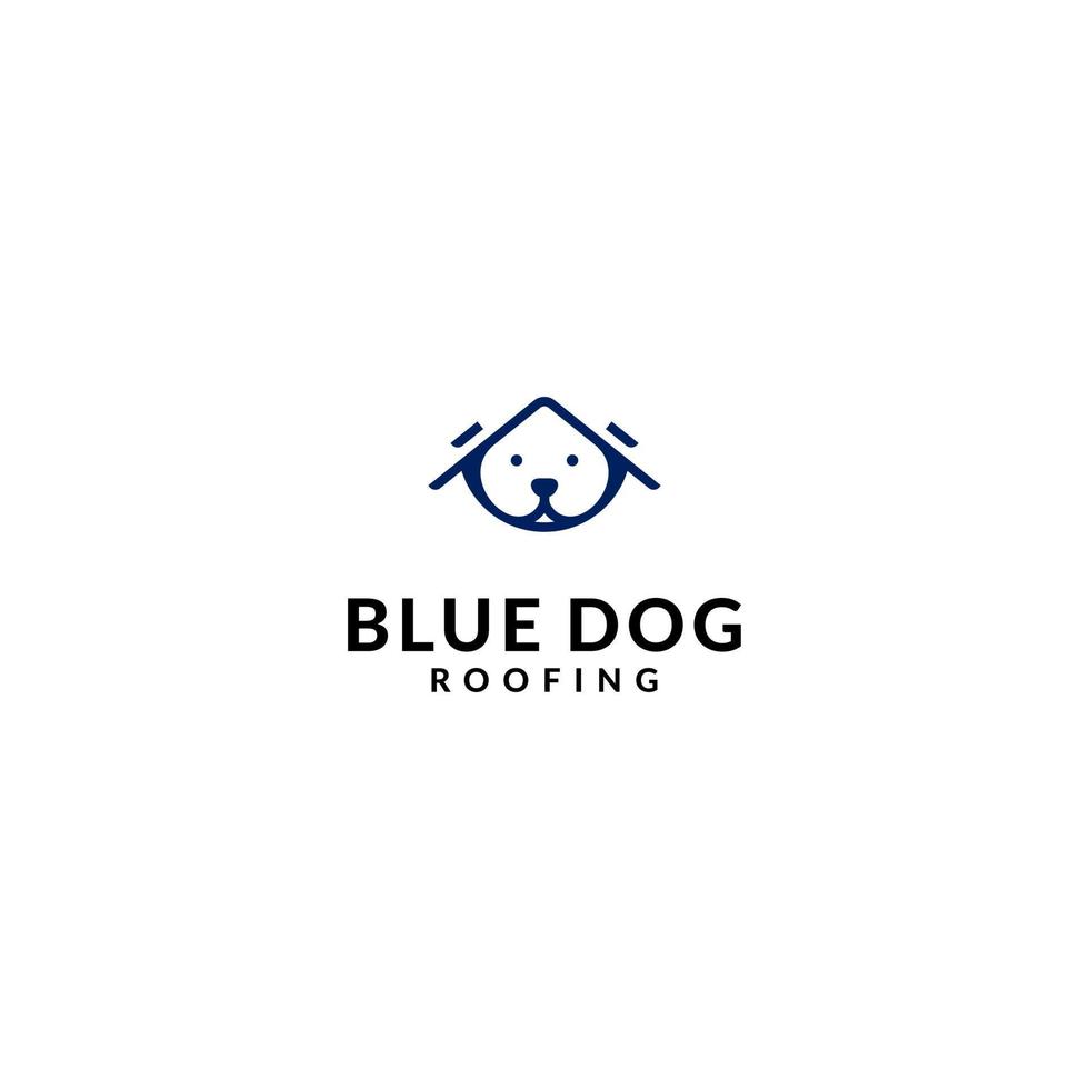 Dog House Pet Roofing Logo Design vector