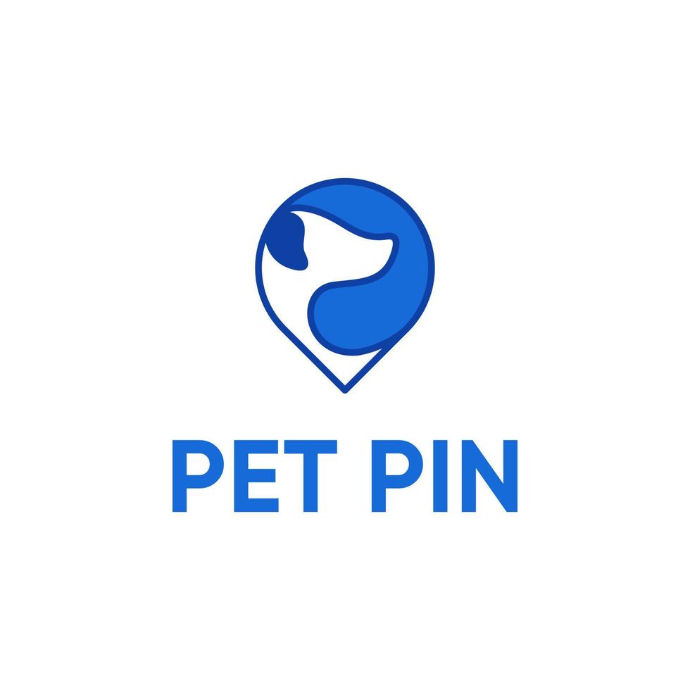 Pin and Dog Logo Design vector