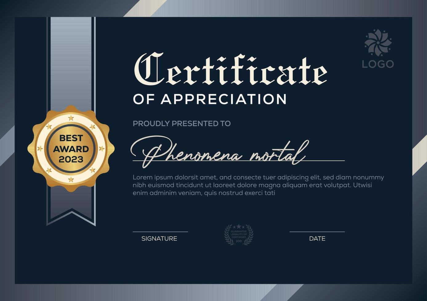 luxury elegant certificate design template vector