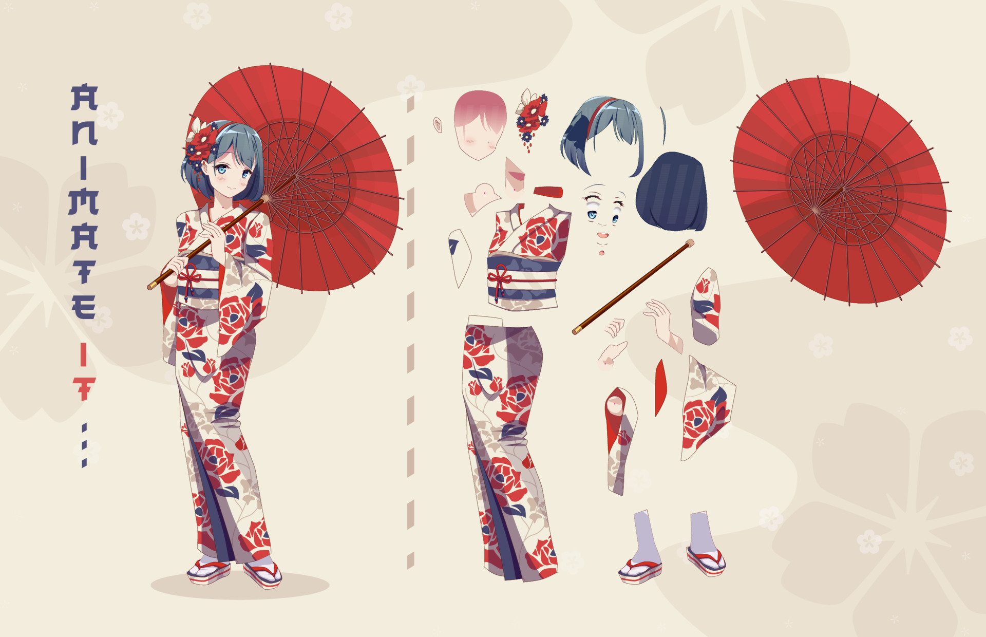 Anime manga girl cartoon characters for animation, motion design kit. Parts of body. Girl or geisha wearing Japanese kimono standing with umbrella 11203934 Vector Art at Vecteezy Anime manga girl cartoon characters for animation, motion design kit. Parts of body. Girl or geisha wearing Japanese kimono standing with umbrella 11203934 Vector Art at Vecteezy