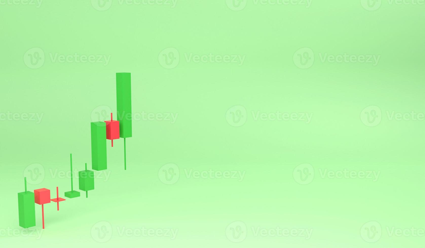 3D rendering candle stick in going up bull trend , profit of trading. trading strategy of forex , stock market , cryptocurrency photo