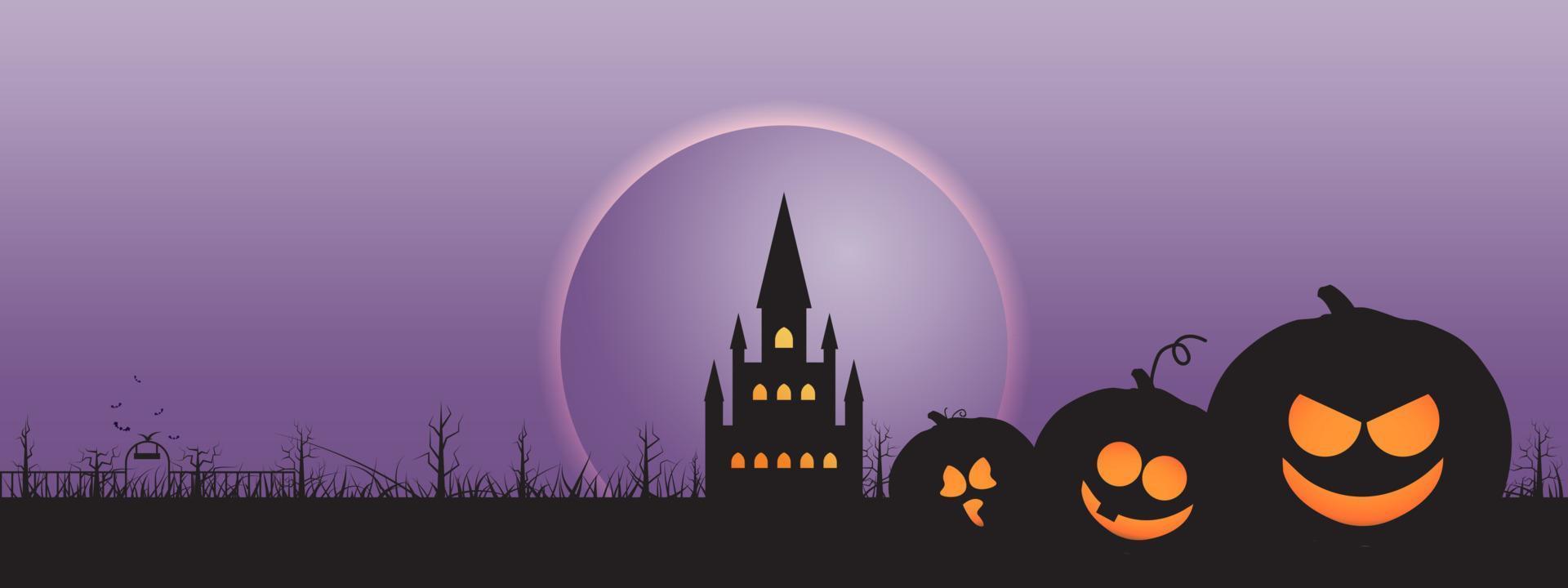 Halloween night celebration banner vector