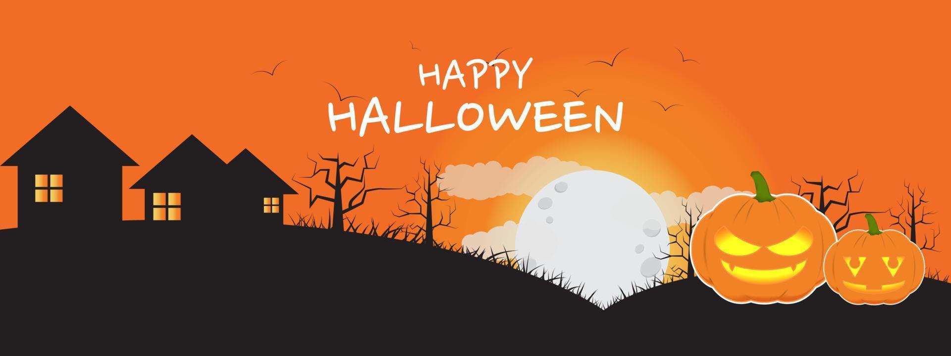 banner de saludo de halloween vector