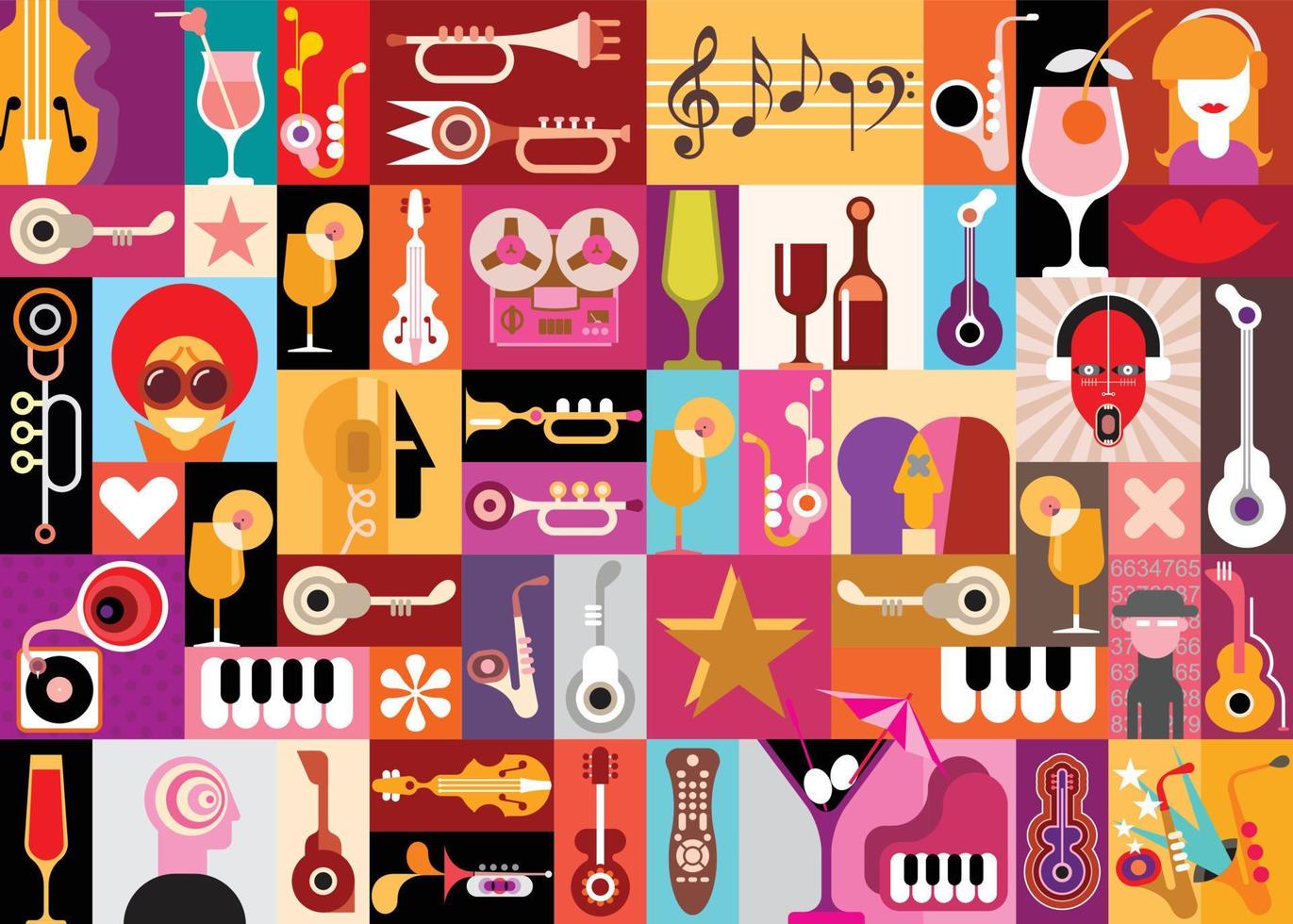 Pop Art Music vector illustration