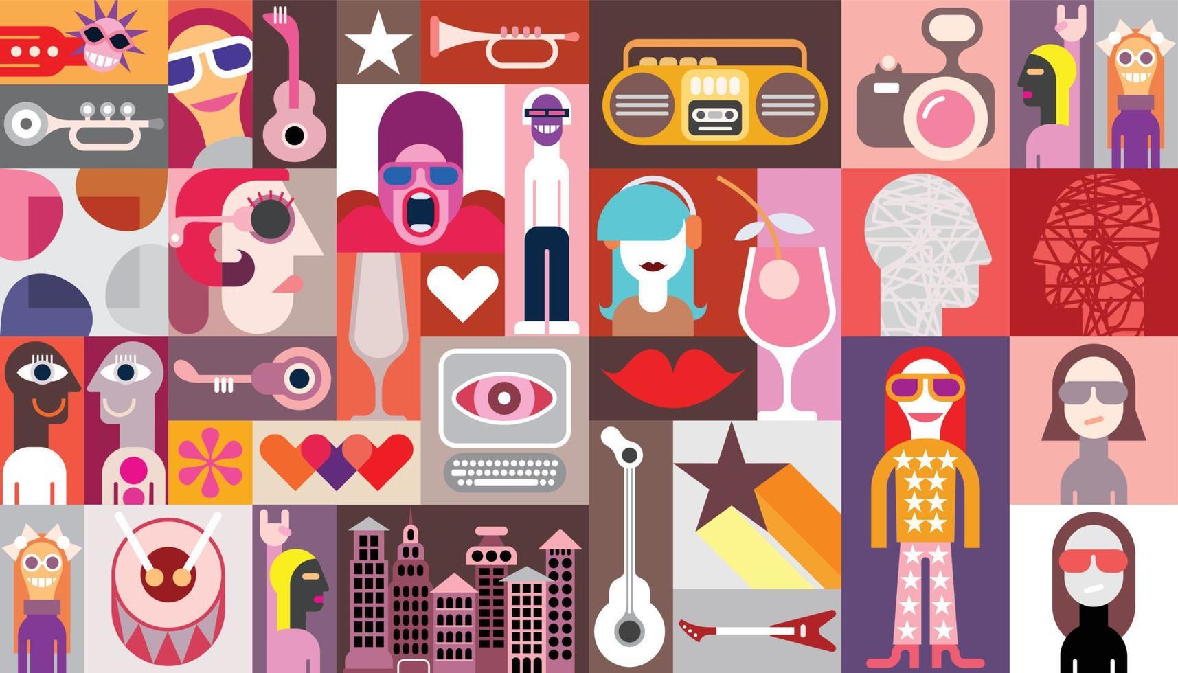 collage de arte pop vector