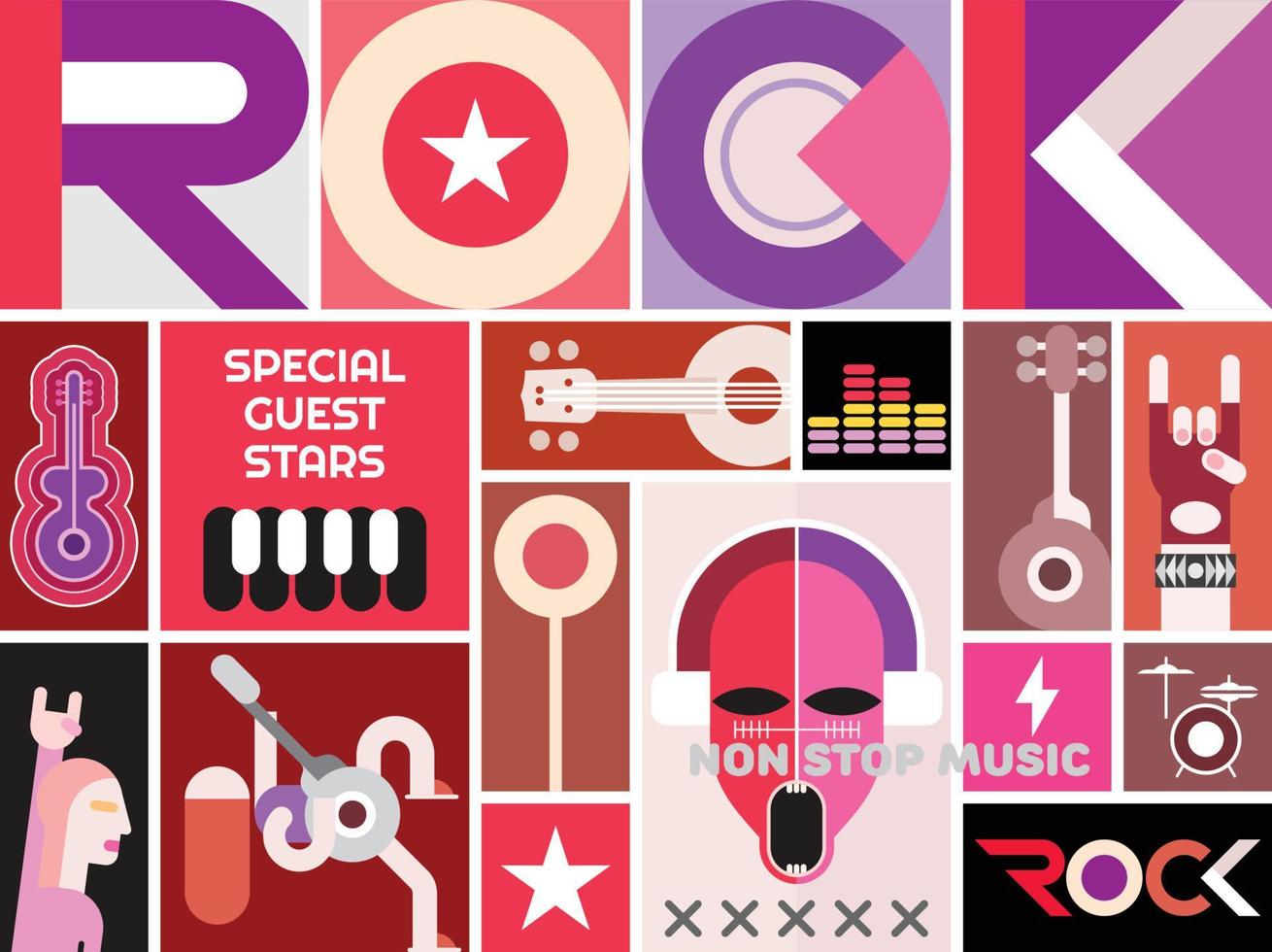 Rock Concert poster template design vector