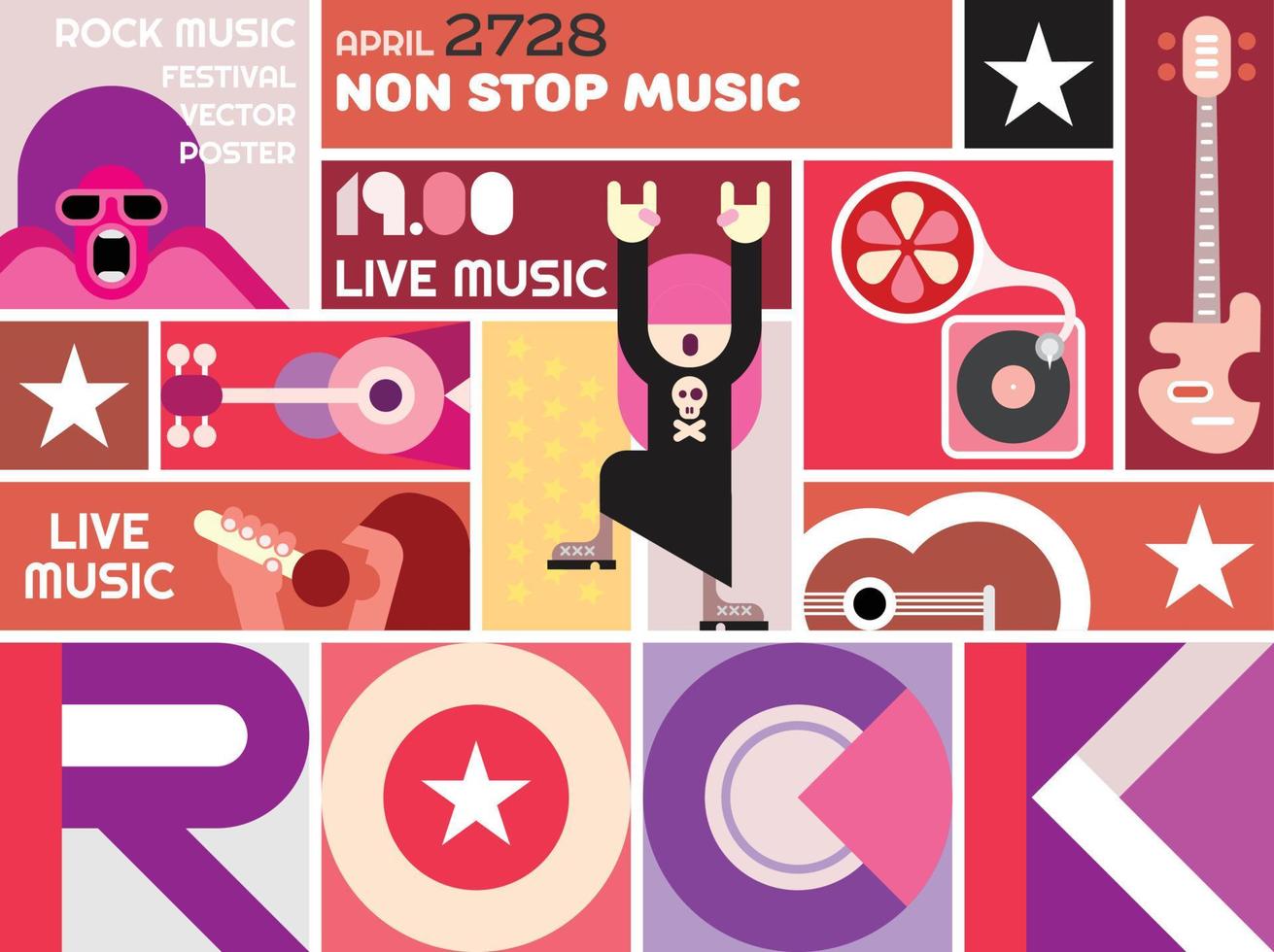 Rock Concert poster template design vector