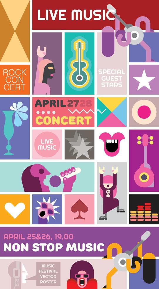 Rock Concert poster vector