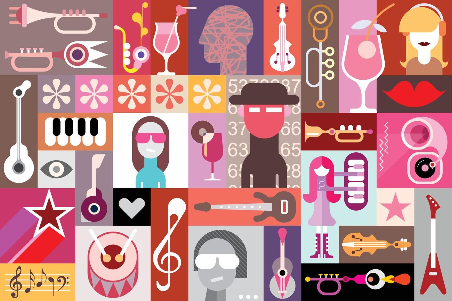 Music People Collage vector
