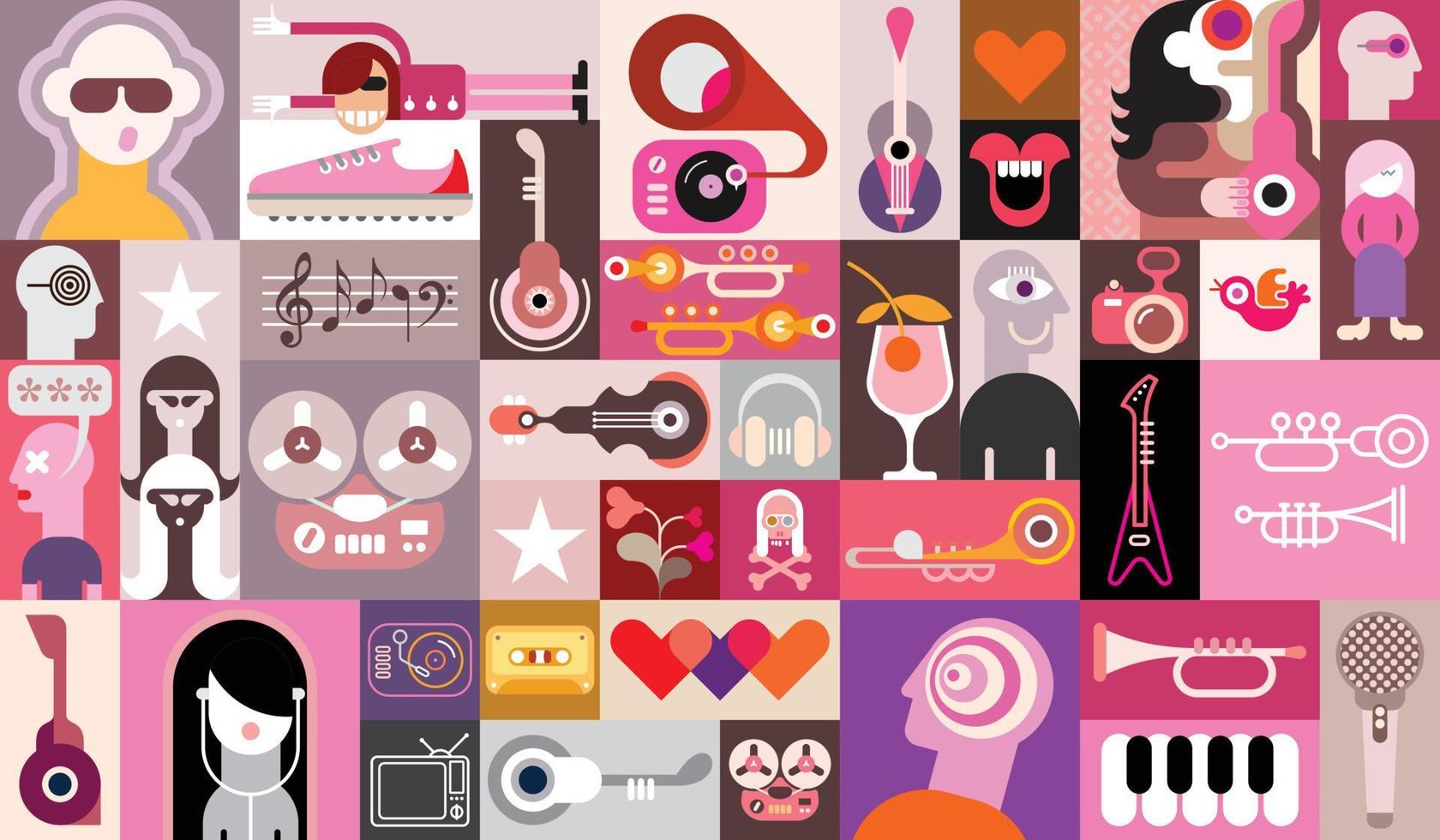 Music People Collage vector