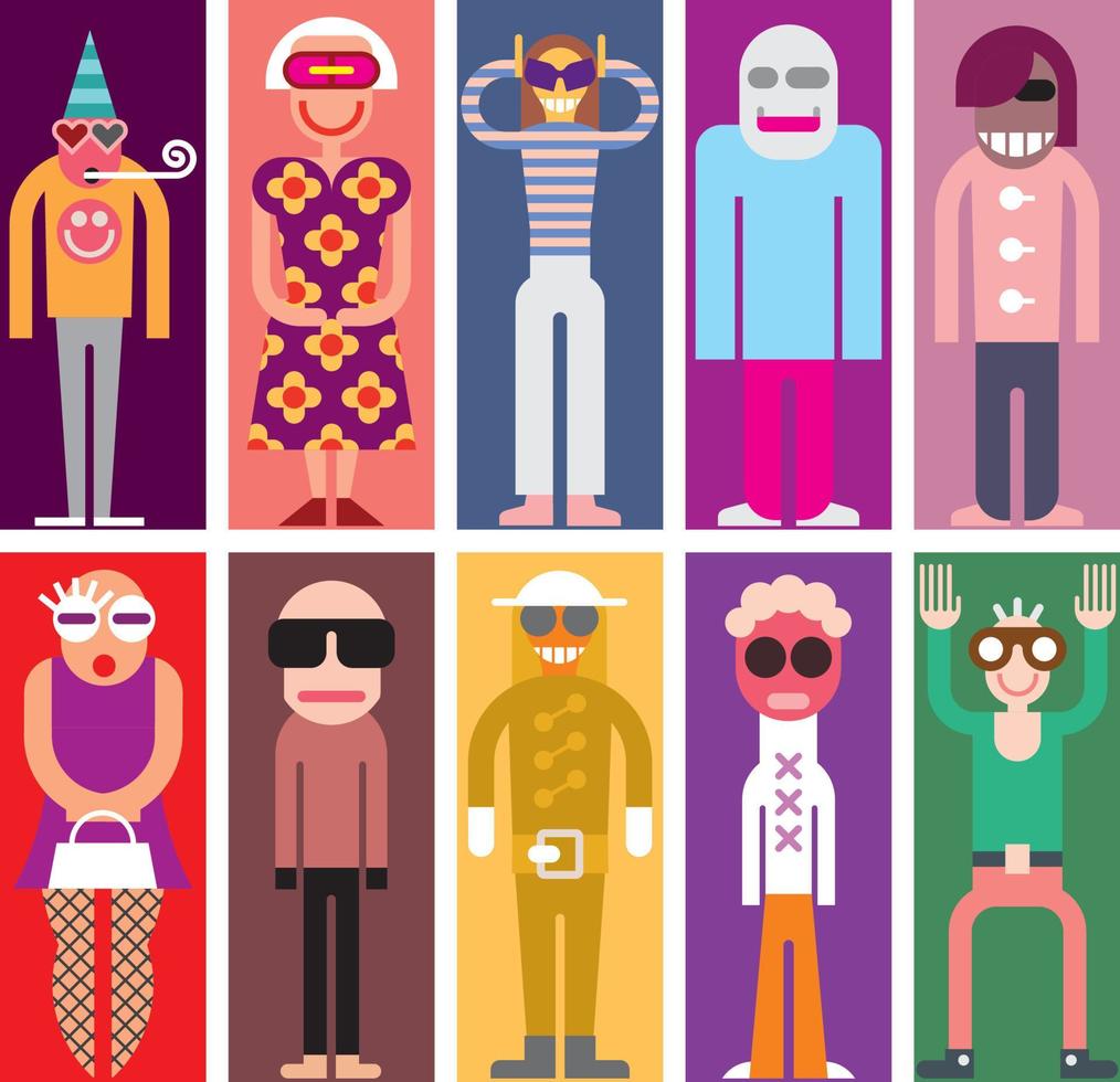 Full body portraits of people vector