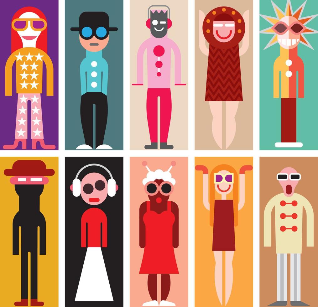 Full body portraits of people vector