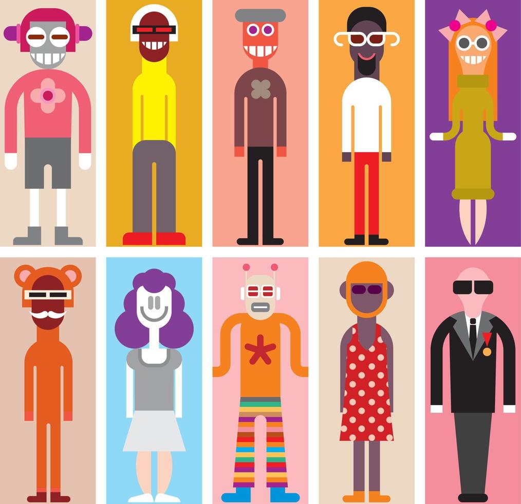 Full body portraits of people vector