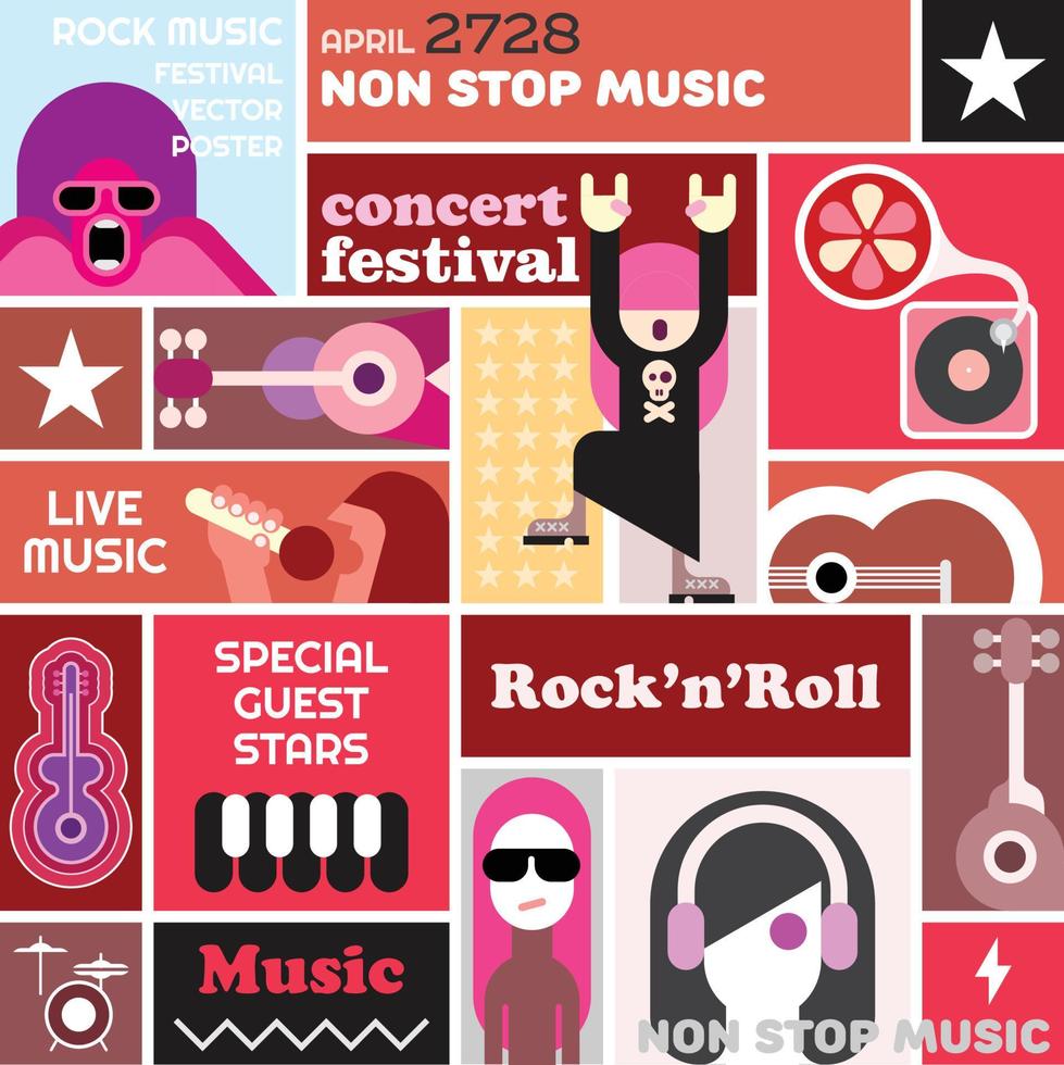 Rock Concert poster template design vector