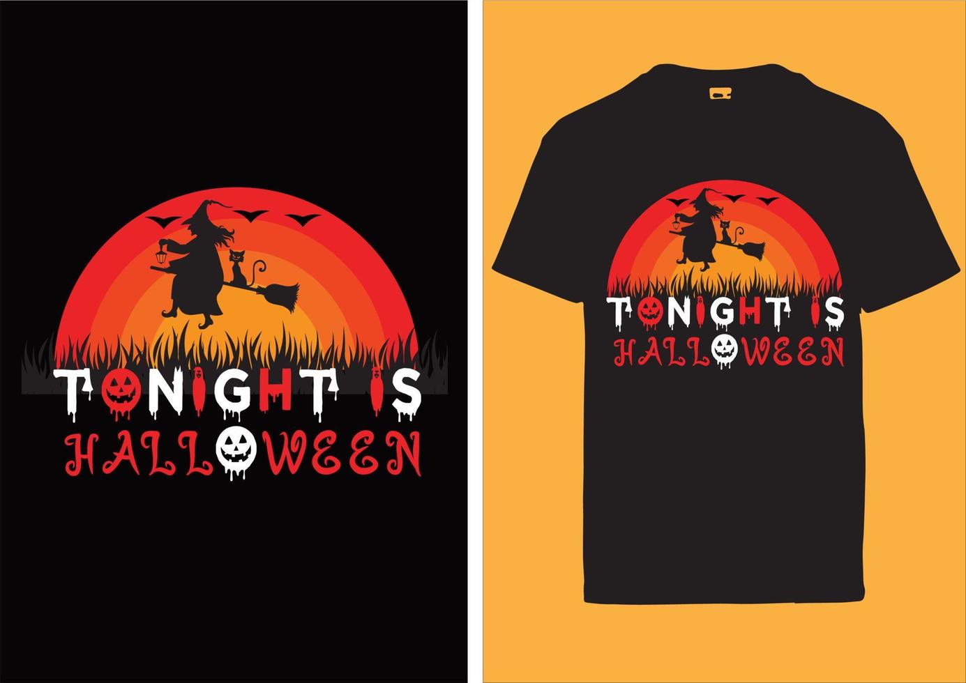 Halloween T-shirt Design Witch vector