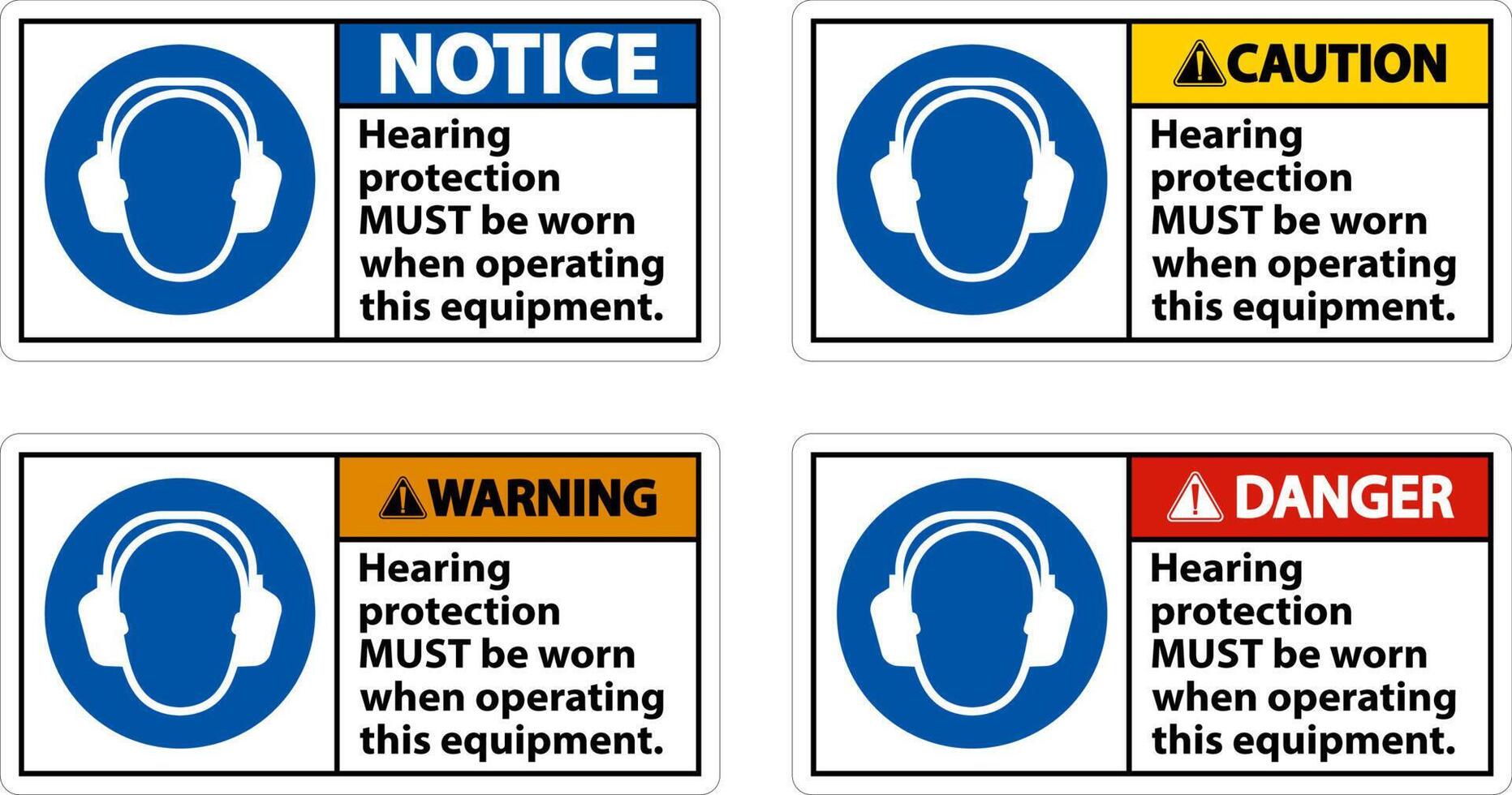 Hearing Protection Must Be Worn Sign vector