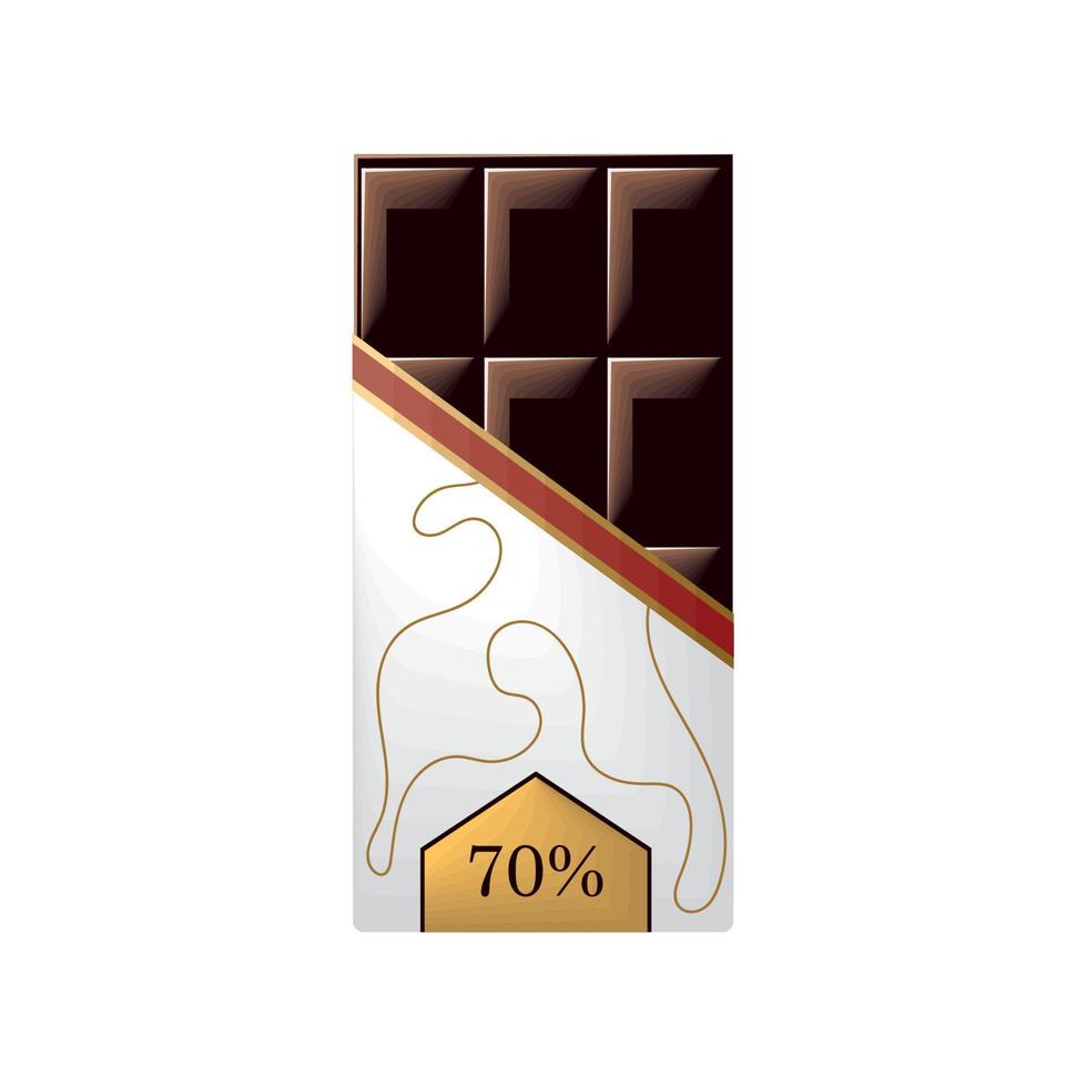 embalaje de barra de chocolate aislado vector