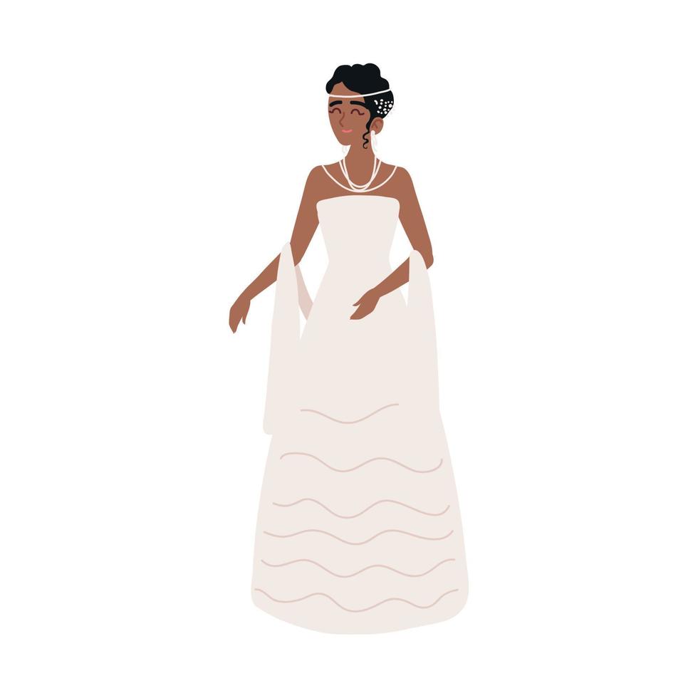 boda de la novia afroamericana vector