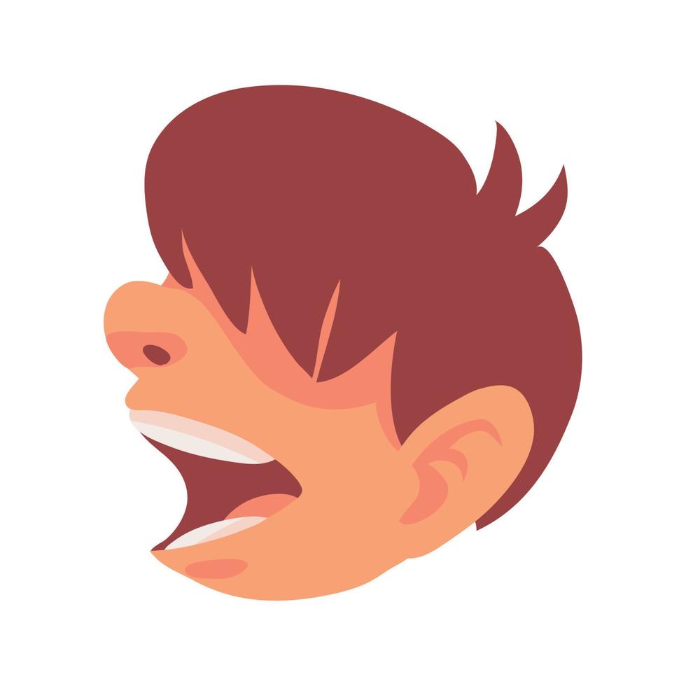 boy face open mouth vector