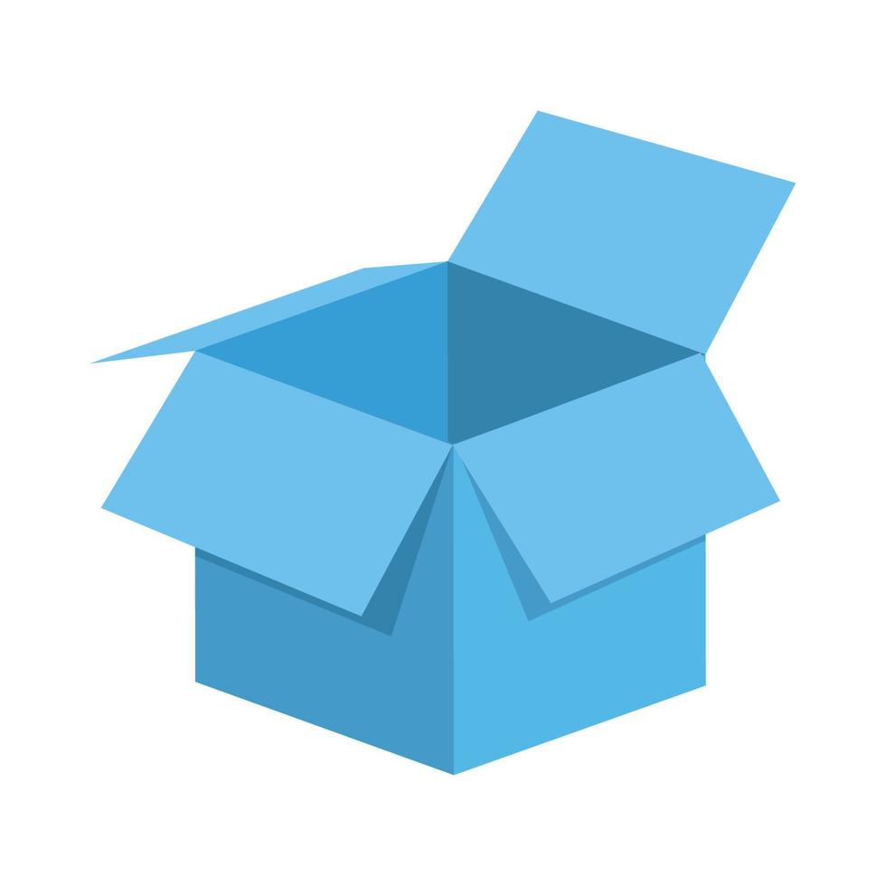 caja de cartón azul vector