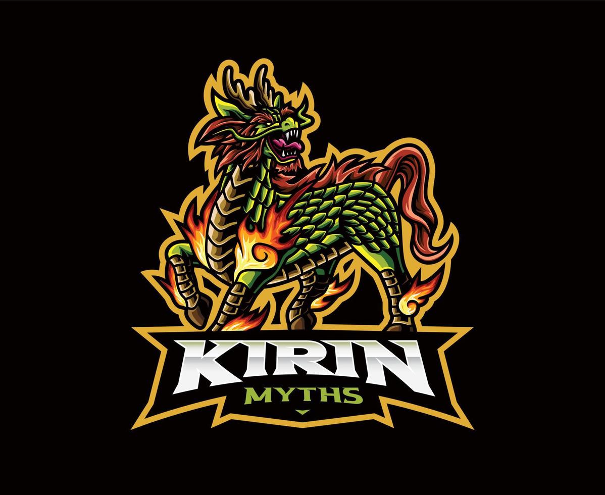 Kirin mascot logo design vector