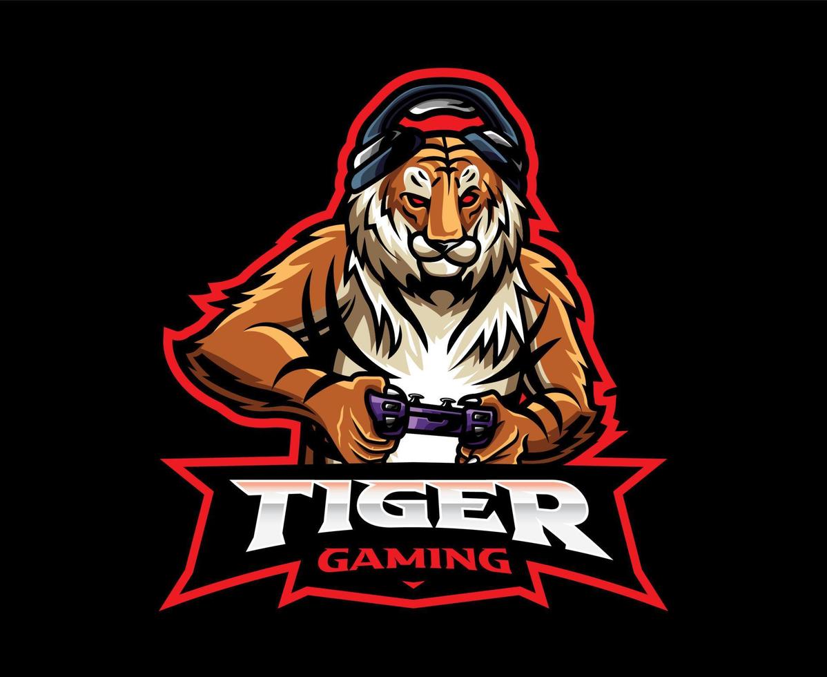 Tiger mascot logo design vector
