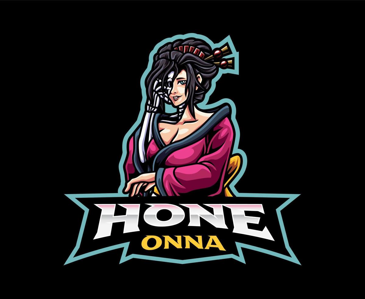 Hone onna mascot logo design vector