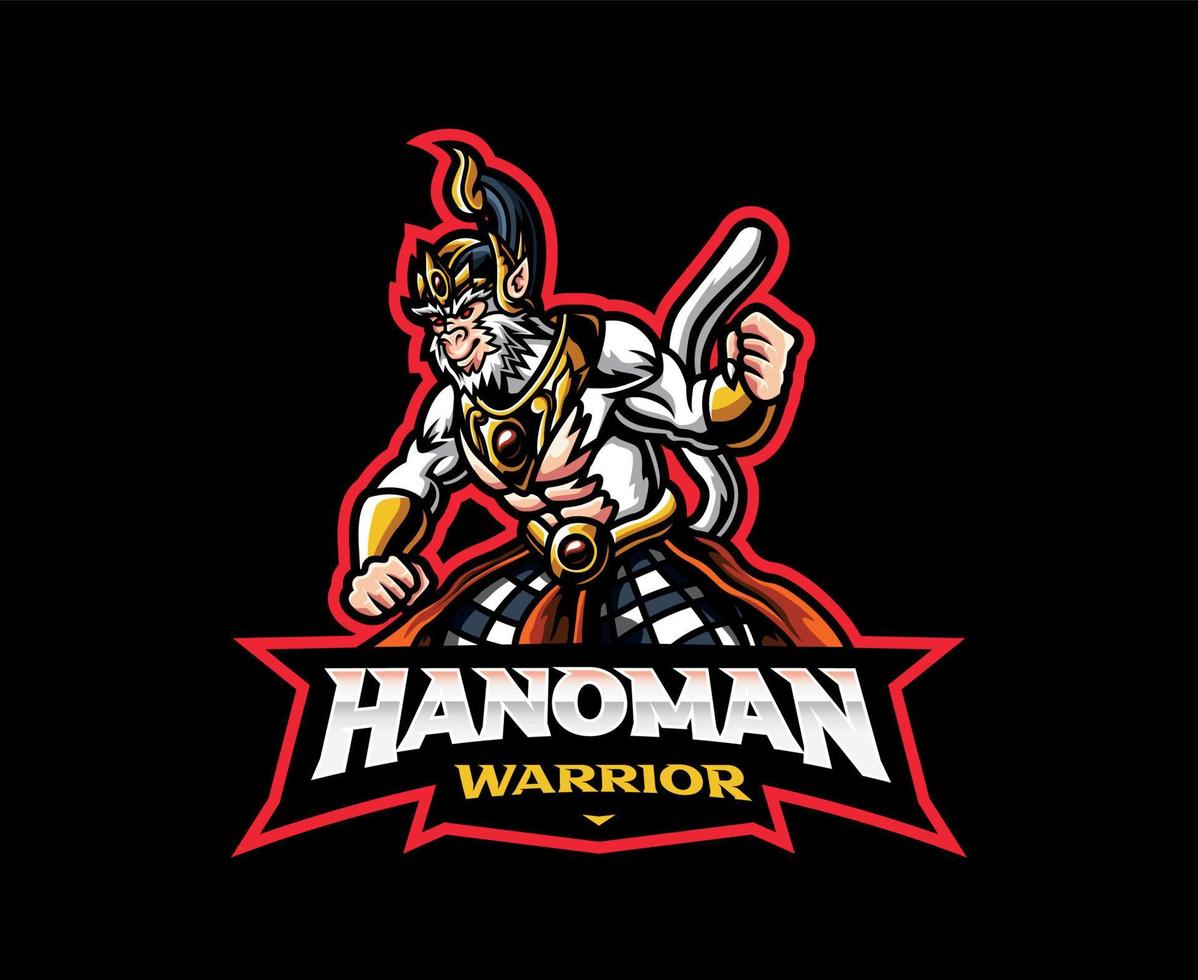 diseño del logotipo de la mascota de hanoman vector