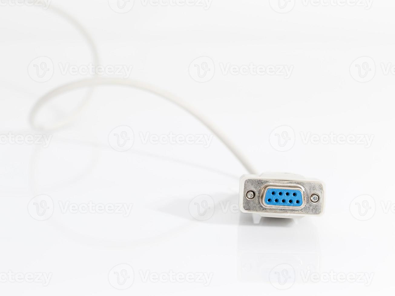 VGA cables connector with white cord photo