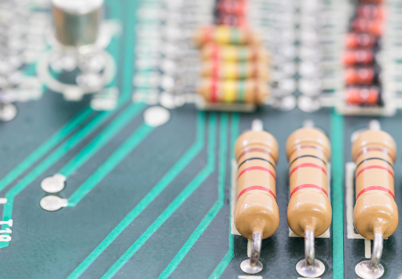 Close up electronic circuit board photo