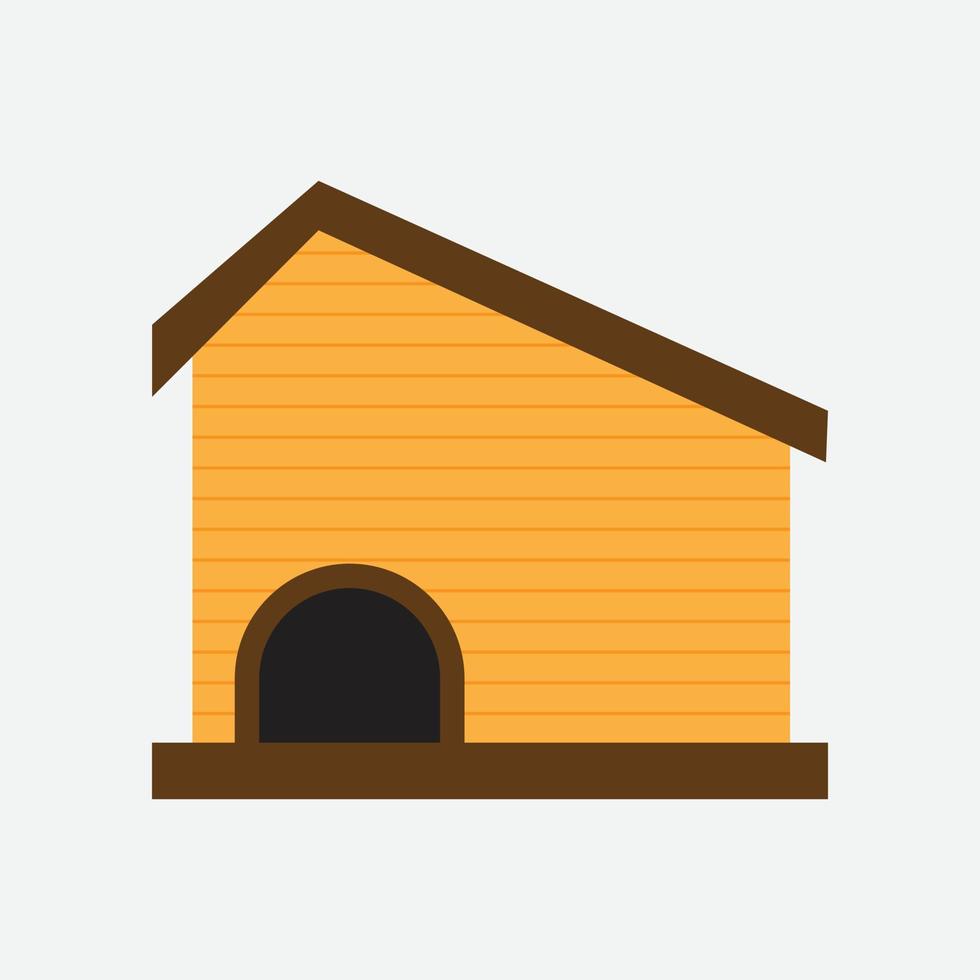 barkitecture casa de perro de dibujos animados, pájaro de madera, ilustración de casa de mascotas. icono plano de la casa del perro. aislado, estilo simple vector