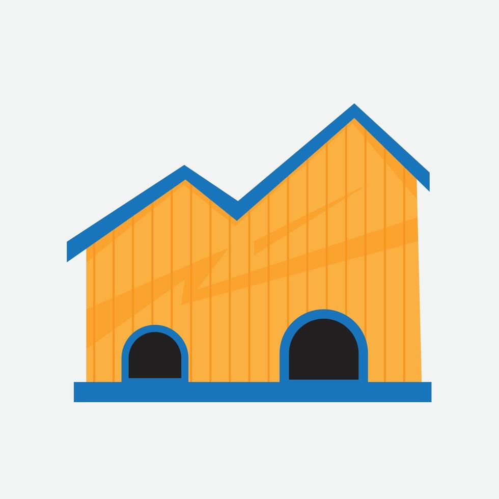 Barkitecture cartoon Dog House, Wood bird, pet house Illustration. Dog House Flat Icon. isolated, simple style vector