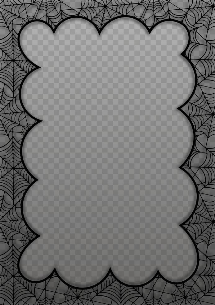 halloween frame with spiderweb lace vector