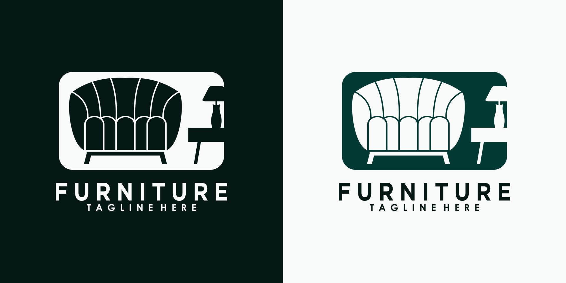 furniture logo design with creative concept premium vector