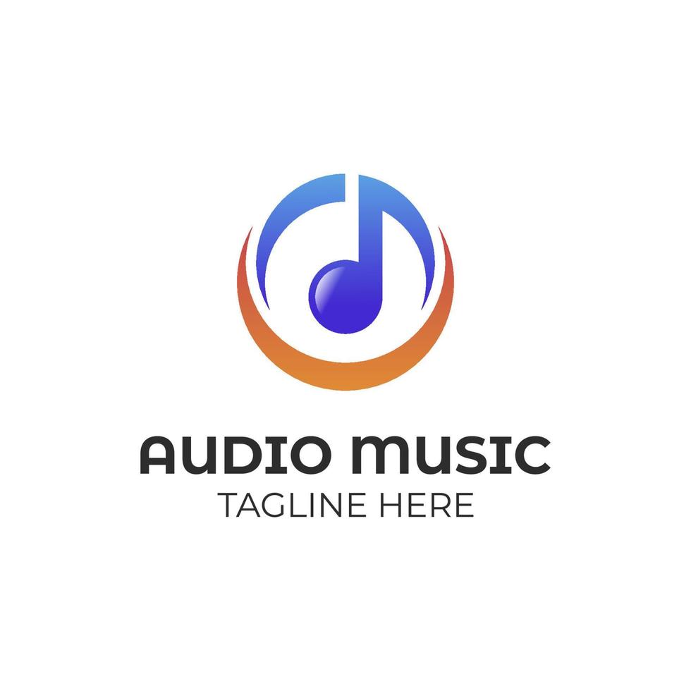 elemento de diseño de logotipo de planet music studio, plantilla de vector de diseño de símbolo de icono de música de tendencia global