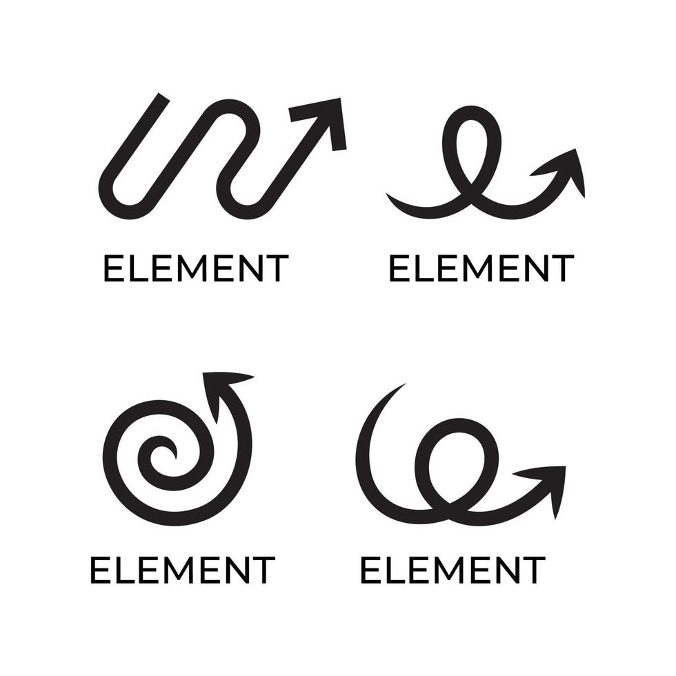 símbolo de colección de logotipo de vector de forma de flecha, conjunto de plantilla de iconos de flechas