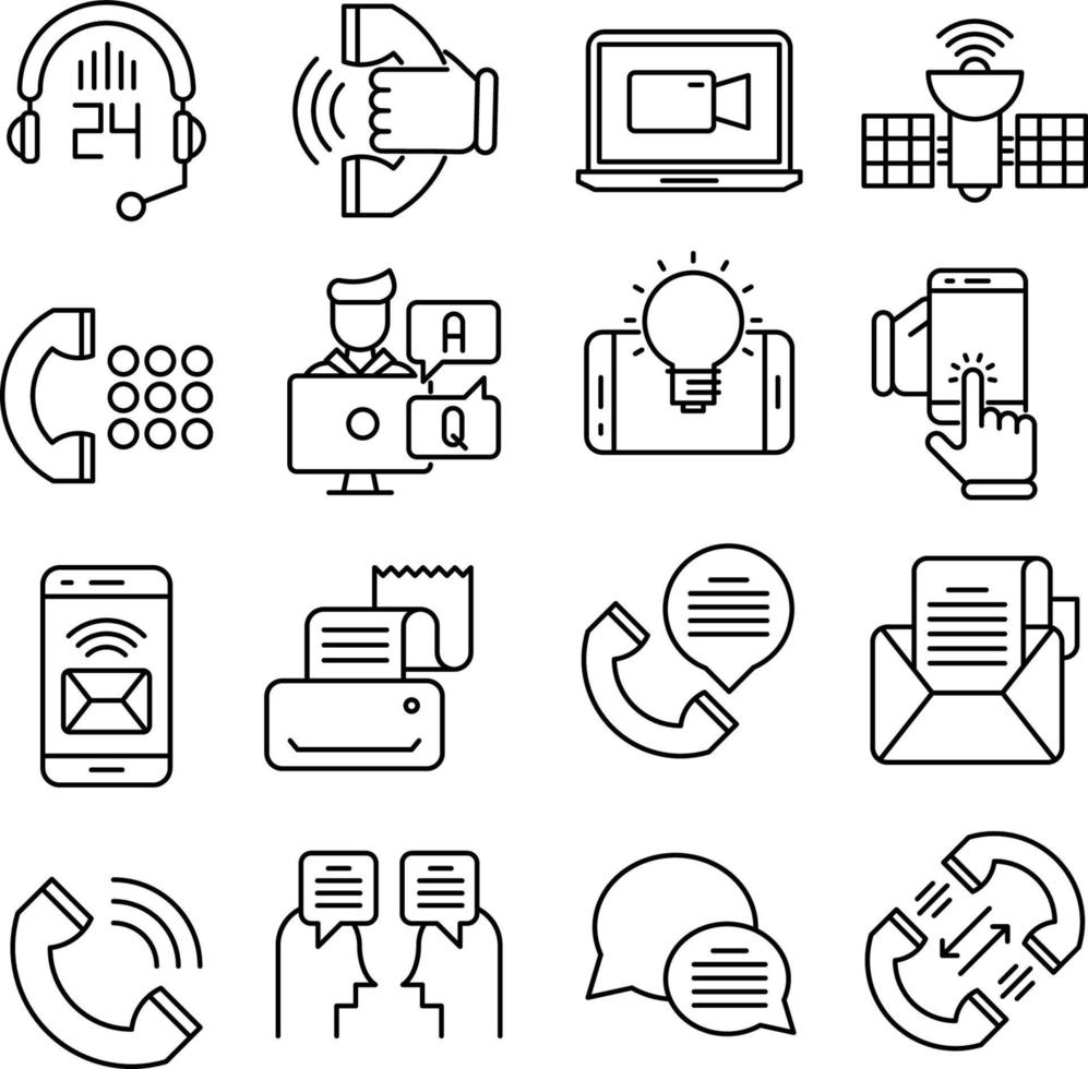 conjunto de iconos de comunicación vector