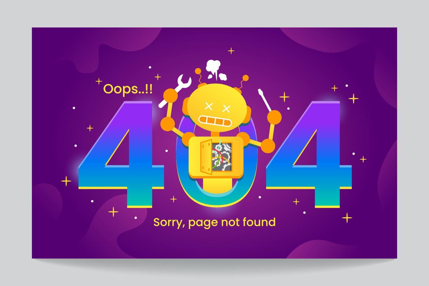 ilustración de la página de destino del error 404 vector