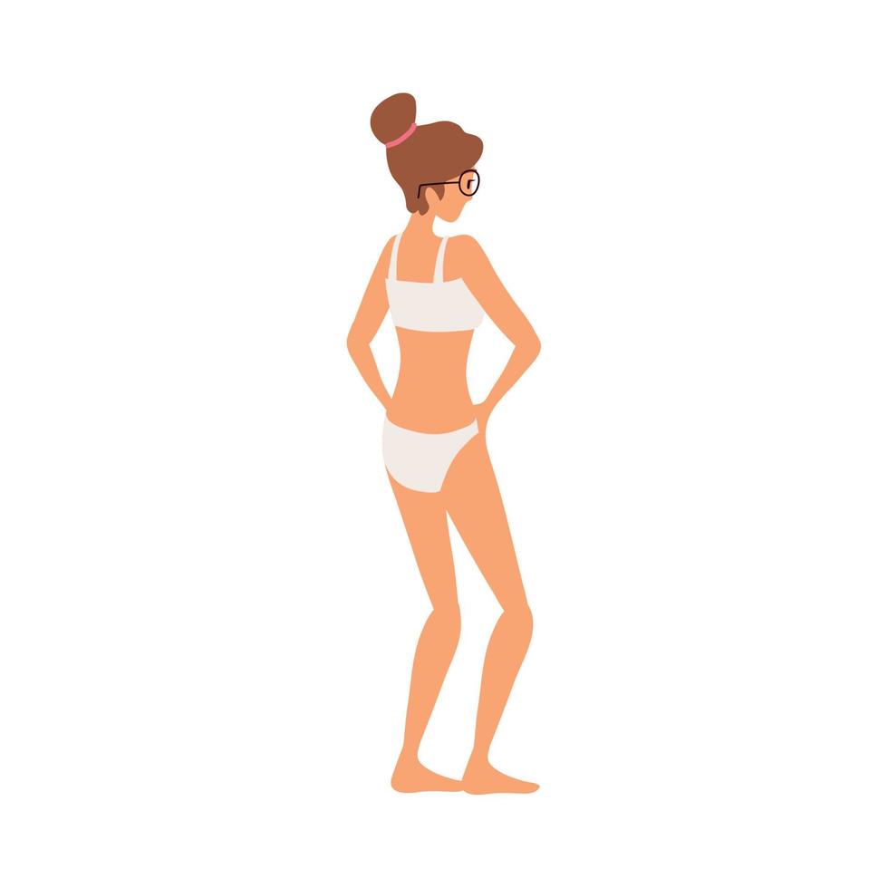 cartoon girl with anorexia vector