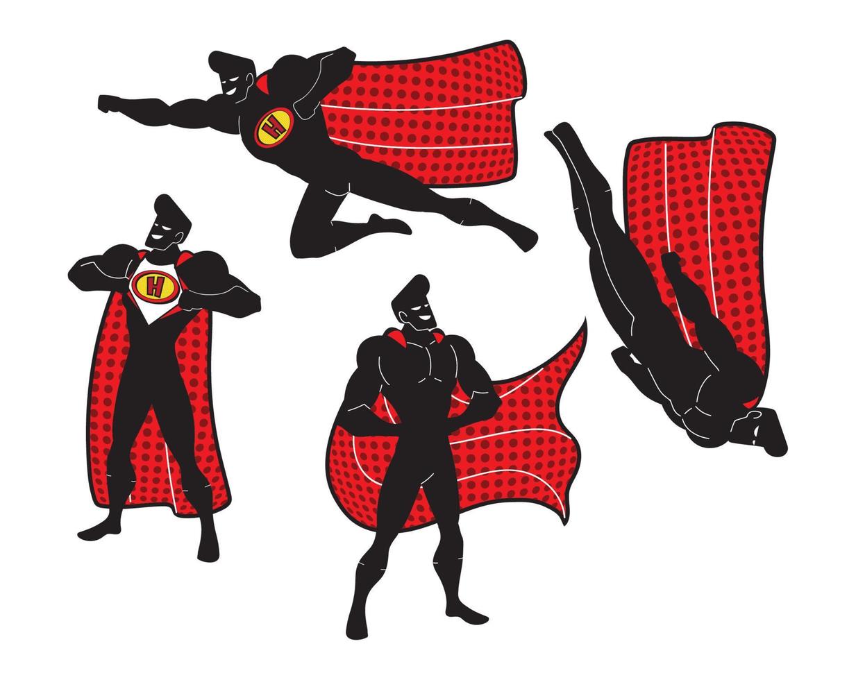 superheroes red cape vector