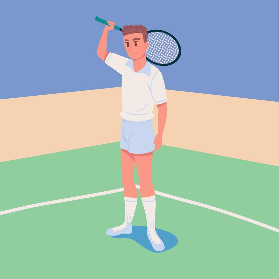 athletic player tennis with racket vector