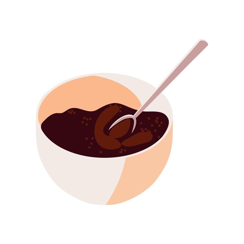 coffee powder and spoon vector